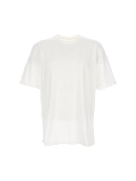 Koszulka bawełniana z siateczką Jil Sander biała