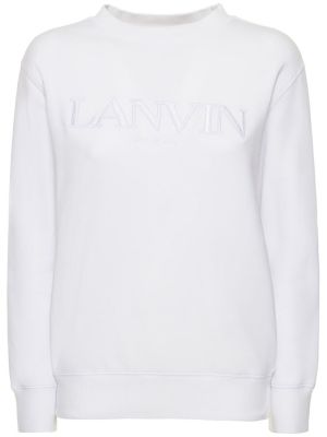 Βαμβακερός φούτερ με κέντημα Lanvin λευκό