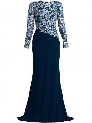 Asimetriškas gėlėtas vakarinė suknelė Tadashi Shoji mėlyna