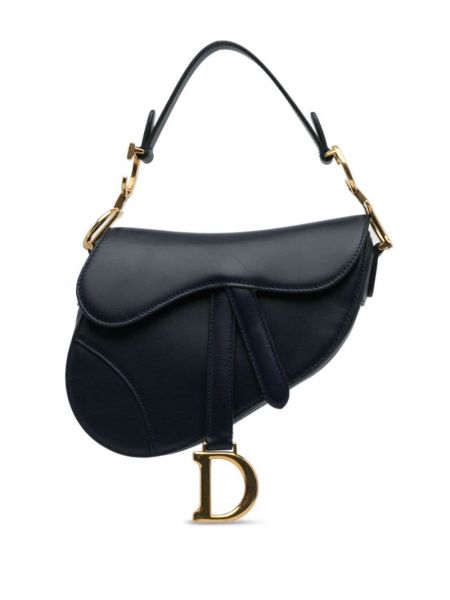 Kožená kabelka Christian Dior Pre-owned modrá