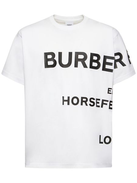 Bavlnené tričko Burberry biela