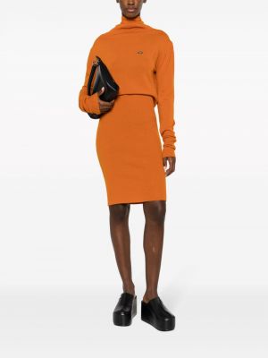 Šaty s výšivkou Vivienne Westwood oranžové