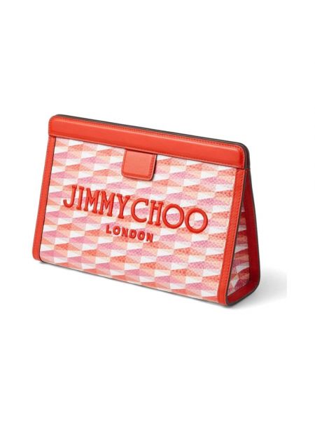 Bolso clutch con estampado Jimmy Choo rosa