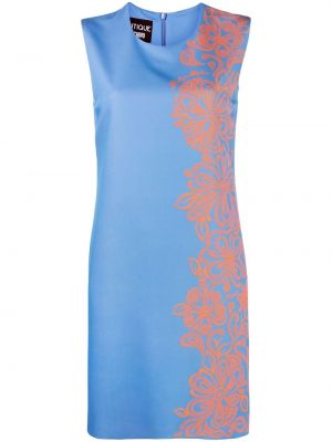 Květinové šaty bez rukávů Boutique Moschino - modrá