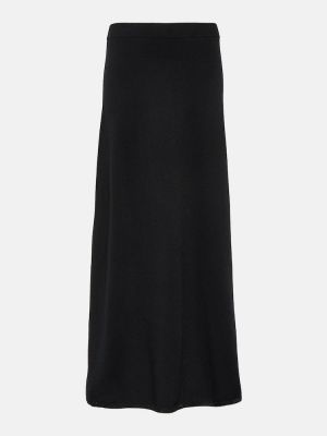Midi obleka iz kašmirja Lisa Yang črna