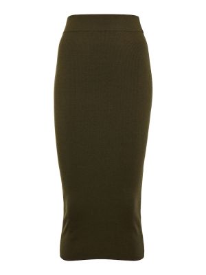 Kašmírová midi sukňa Tom Ford zelená