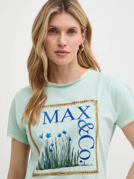 Bombažna majica Max&co. zelena