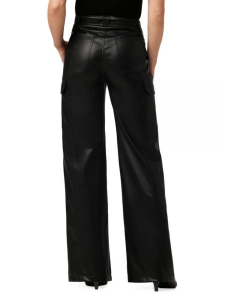 Кожаные брюки карго из искусственной кожи Hudson черные