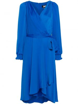 Μίντι φόρεμα με λαιμόκοψη v Dkny μπλε