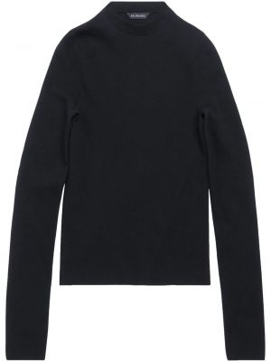 Памучен пуловер Balenciaga черно