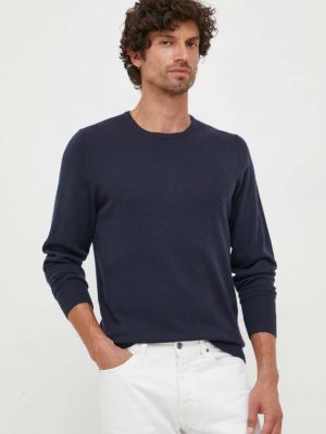 Sweter wełniany z wełny merino Calvin Klein niebieski