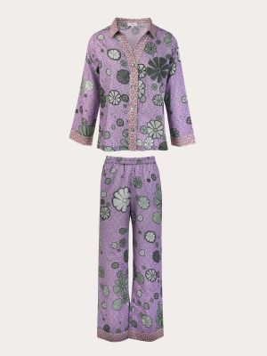 Pijama de algodón con estampado Karma On The Rocks violeta