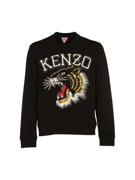 Bluza slim fit bawełniana w tygrysie prążki Kenzo czarna