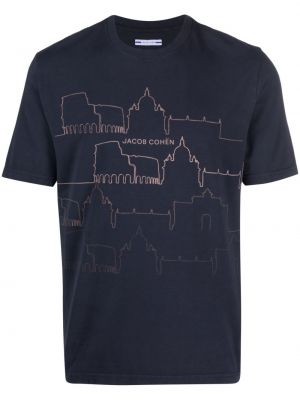T-shirt aus baumwoll Jacob Cohën blau