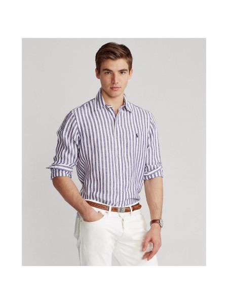 Camisa con botones de lino a rayas Polo Ralph Lauren