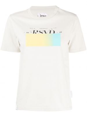 T-krekls ar apdruku ar apaļu kakla izgriezumu Izzue balts