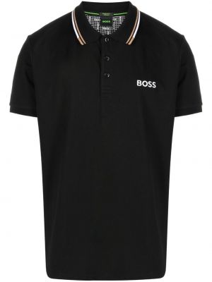 Poloshirt med broderier Boss sort