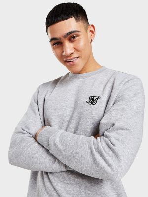 SikSilk Core Crew Sweatshirt - Grey - Mens, Grey