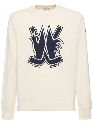 Sweatshirt mit rundhalsausschnitt aus baumwoll Moncler
