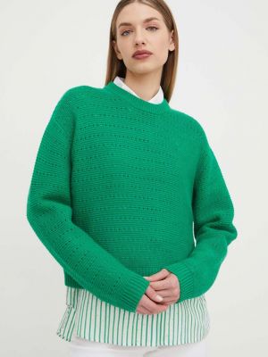 Gyapjú pulóver Custommade zöld