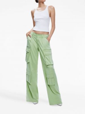 Cargo kalhoty s nízkým pasem Alice + Olivia zelené