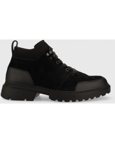 Calvin Klein Jeans trapery skórzane Chunky Low Hiking Boot męskie kolor czarny