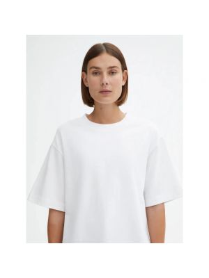 Koszulka bawełniana oversize Dagmar biała