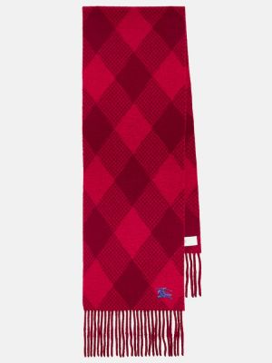 Bufanda de lana con estampado de rombos Burberry rojo