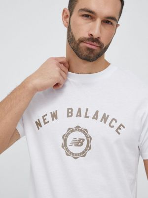 Tričko New Balance  , s potiskem - Bílá