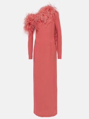 Maksi haljina sa perjem Taller Marmo ružičasta