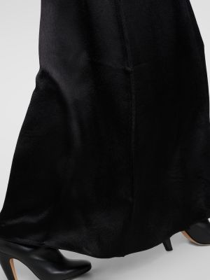 Saténové dlouhé šaty Proenza Schouler černé