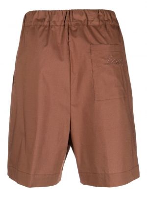 Pantalon chino brodé en coton Laneus marron