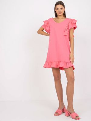 Srajčna obleka Fashionhunters roza