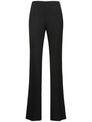Krepové rovné kalhoty s vysokým pasem Ferragamo černé