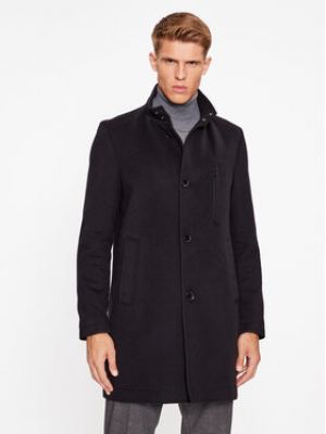 Manteau en laine Boss noir