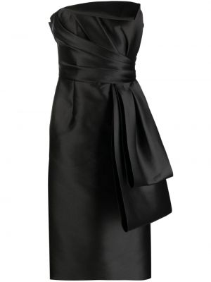 Midi šaty s mašlí Alberta Ferretti černé