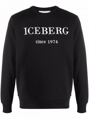 Jersey trykt sweatshirt Iceberg svart