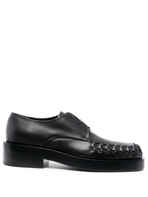 Плетени ниски обувки с връзки с дантела Jil Sander черно