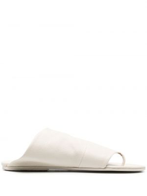 Asimetriskas dabīgās ādas sandales Marsell balts