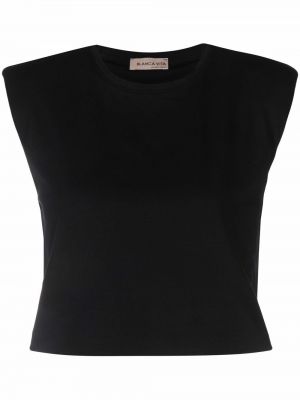 Ermeløs crop top Blanca Vita svart