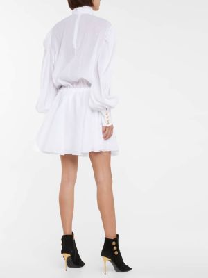 Mini robe en coton Balmain blanc