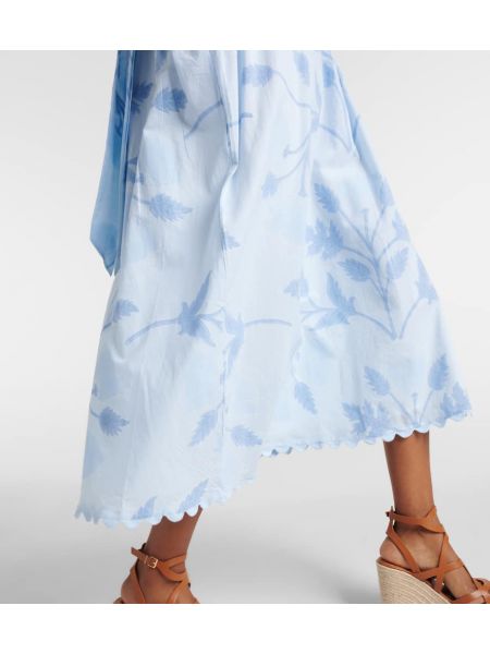 Φλοράλ βαμβακερή μίντι φόρεμα Juliet Dunn μπλε