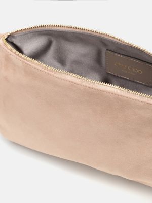 Велурени велурени чанта тип „портмоне“ Jimmy Choo розово