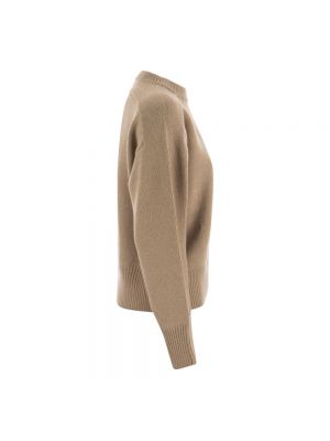 Jersey de lana de lana merino de tela jersey Canada Goose marrón