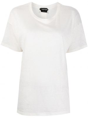 Marškinėliai apvaliu kaklu Tom Ford balta