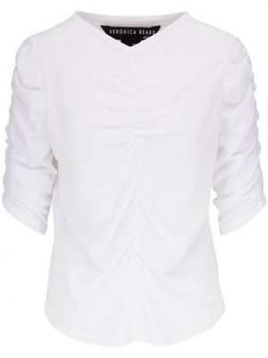 Памучна блуза Veronica Beard бяло