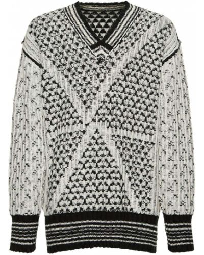 Жакардов двустранен памучен пуловер Mm6 Maison Margiela черно
