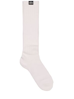 Памучни чорапи Alo Yoga бяло