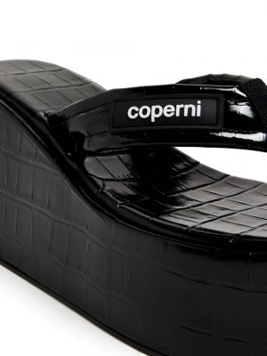 Sandały skórzane na platformie Coperni czarne