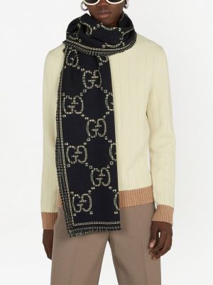 Echarpe en laine à imprimé Gucci